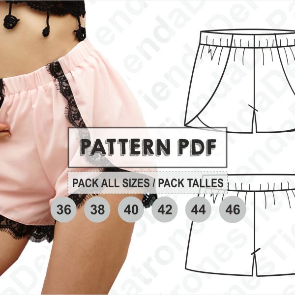 PATTERN Short Pants for Womens, Women’s Shorts, Sewing Pattern, Digital, Pattern PDF, Pack Size 36 – 46, Instant Download