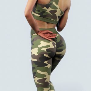 Camo Printed Leggings | Women Sports Apparel Fitness Military Activewear Shaping Sportswear Camouflage Green Brown Gym Gear Yoga Pants Tight