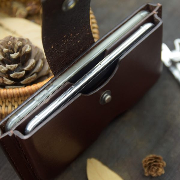 Leather Dual Phone Case, Leather Double phone Case, Case Holds Two Phones, Slanted 2 Phone Holster, Leather Two phone case with belt loops