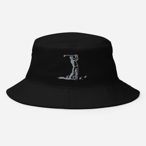 Embroidered Golfer Swinging Bucket Hat – Golf Lover Gift, Sun Protection, Men’s & Women’s Stylish Headwear, Unique Sports Cap