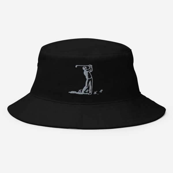 Embroidered Golfer Swinging Bucket Hat – Golf Lover Gift, Sun Protection, Men’s & Women’s Stylish Headwear, Unique Sports Cap