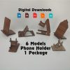 3D Phone stands laser cut bundle, wooden phone stand with pattern,  geometrical pattern stands lasercut, floral mobile phone holder svg