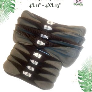 9 pcs Starter Set – Extra Heavy Flow Black Reusable cloth sanitary menstrual towels pads | Gift for her| Self-care – 4L 4XL