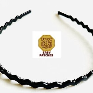 Black Wavy Sports Hairband Headband Girls Womens Ladies Kids Mens Gym Alice Band