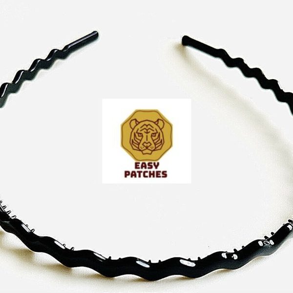 Black Wavy Sports Hairband Headband Girls Womens Ladies Kids Mens Gym Alice Band
