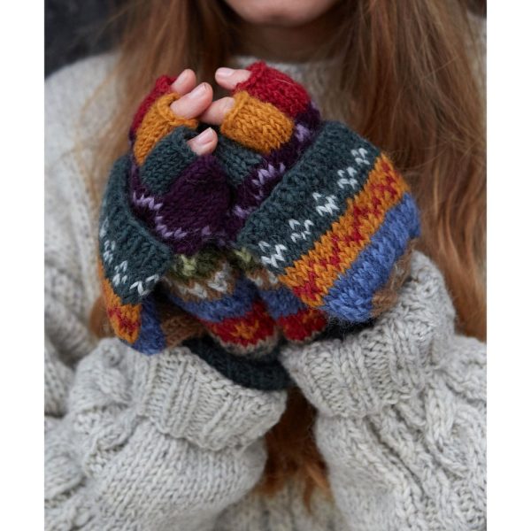 Women’s Fair Isle Glove Mitts – Handmade – Fairisle Gloves – Knitted Gloves – Traditional Fair Isle – 100% Wool – Fair Isle Mitts- Pachamama