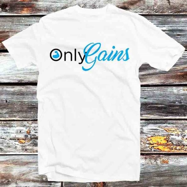 Only Gains GYM No Pain No Gain T Shirt Vintage Retro Cool Gift Mens Womens Unisex Cartoon Anime Top Tee B1011
