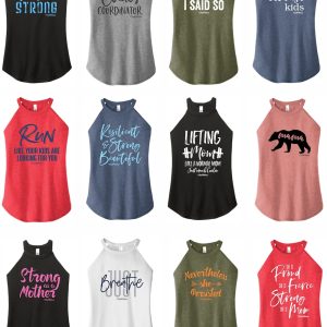 Mom Strong – High Neck Rocker Tank – ClubFitWear