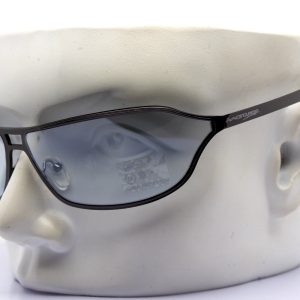VINTAGE SUNGLASSES man woman original 2000s Italian Y2K style close-fitting wraparound gunmetal frame gradient light lens sports style