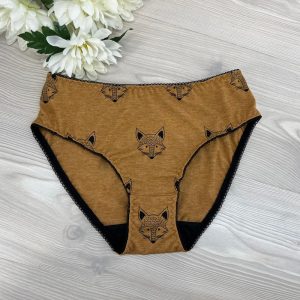 Luxury Organic 1PCS 100% Cotton Elastic Comfy Fox Ladies Hipster Panty Cute Women’s Underwear Handmade Panty Lingerie Bridal Gift