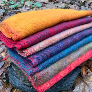 Himalaya Yak Wool Scarf – Handwoven in Kathmandu Valley Nepal – Spring Colors – Soft Warm Handmade Thin Light for Winter Spring Summer Fall