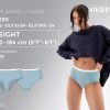 Set of 4 natural mid-waist underwear made from 100% soft organic cotton, hypoallergenic, thin, light, comfortably elastic