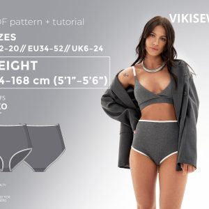 Riko  Briefs PDF sewing pattern with tutorial, size EU34-EU52 for 154-168 cm height