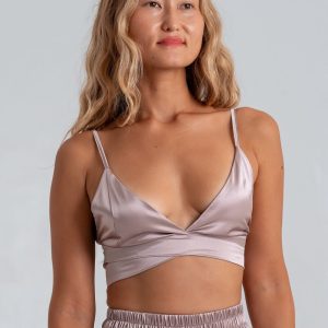 Elegant Lotus Silk Wrap Up Bralette Top – Adjustable & Comfort Fit, Non-Wired – Ideal for Everyday Luxury – Gift for Her