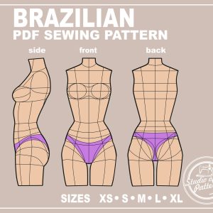 PATTERN WOMEN’S BRIEFS. Sewing Pattern Briefs Brazilian. Digital Pack 5 sizes. Print-at-home