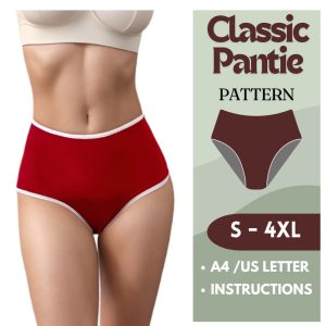 Classic Panty Sewing Pattern | High Waist Underwear | Full Coverage | S-4XL | A4 & US Letter PDF