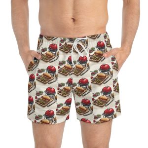 Mens Barbecue Swim Trunks  (AOP)