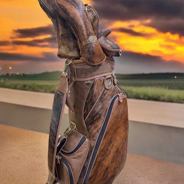 Authentic Brindle Leather Golf Bag, Luxury Golf Club Bags for Man, Leather Bag Golf Gifts for Women Leather Accessories, Travel Golf Bag