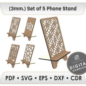 Phone Stand Laser Cut File, Phone Holder Svg, Phone Holder for Desk Svg, Download Glowforge Files