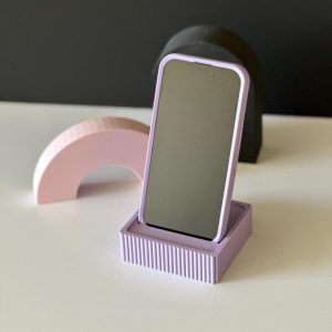 STL FILE – RETRO Phone Stand 3D Printer File Eco-Friendly Minimalist Phone Stand 3D Printed Gift Luxury House Warming Simple Phone Stand