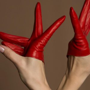 Red Leather Gloves, Fingerless Gloves, Fully Customizable, Women Accessories, Fall Clothing, Handmade Gloves Gloves for men, Red gloves
