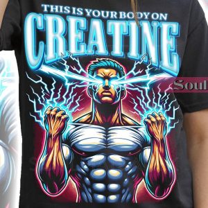This is Your Body On Creatine Shirt, Funny Gym Tshirt, Meme Weightlifting Sweatshirt, Joke Bodybuilder Hoodie, Unisex 90s Tee
