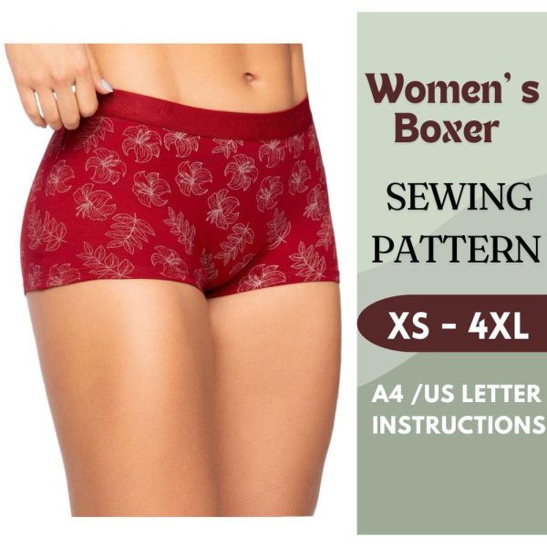 Women’s Boxer Shorts Sewing Pattern | PDF Underwear Pattern | DIY Lingerie | Comfortable Stretch Boxer | Sizes XS-4XL