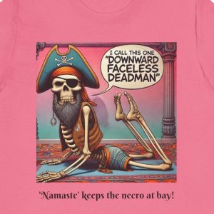 Downward Faceless Deadman – Skeleton Yoga Short Sleeve Tee – Unisex Jersey – Necromaste!