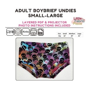 Women’s Adult Underwear Small-Large PDF Digital projector Sewing Pattern