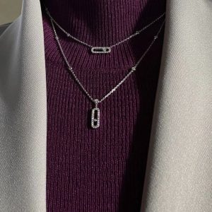 Handmade Messika Necklace, Bracelet Made of Stainless Steel,Zircon Stone Bracelet,Versatile Products,Necklace for Women,Valentine’s Day Gift