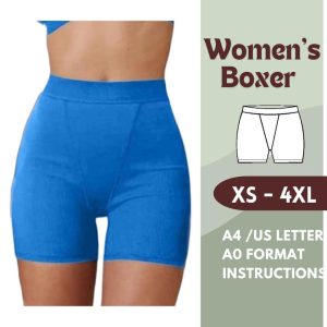 Tummy Control Boxer Shorts Sewing Pattern | High Waist pdf Underwear | Double Front Panel | Women’s DIY Shorts XS-4XL | A4, US Letter, A0