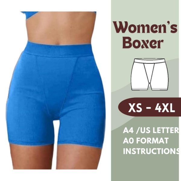 Tummy Control Boxer Shorts Sewing Pattern | High Waist pdf Underwear | Double Front Panel | Women’s DIY Shorts XS-4XL | A4, US Letter, A0