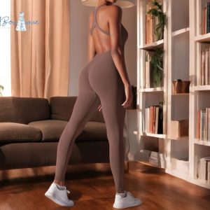 Women’s Fitness Jumpsuit | Full-Length Gym Outfit | Stylish Open Design