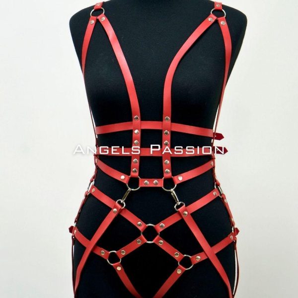 Leather Adjust Fashion Waist Belts Women Leather Gothic Harness Harness leather belt Plus Size Harness for Women