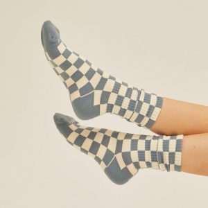 Checkered Crew Socks Streetwear Socks Skater Socks Unisex Fashion Statement Sock Trendy Earthy Colors Casual Sock Comfortable Pattern Gift
