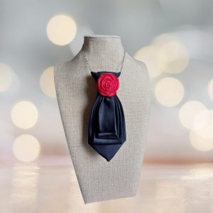 Handmade Women’s Necktie Necklace – Tie Neck Statement Piece – Fashionable Accessory for Her – Unique Christmas Gift
