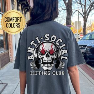 Anti Social Lifting Club Shirt, Comfort Colors, Gym Pump Cover, Trendy Fitness Shirt, Weight Lifting Gift, Oversized Gym Tshirt, Gym Clothes