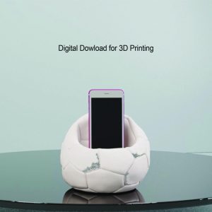 3D Printable Soccer Ball Phone Stand Digital File, Modern Desk Accessory, Sports Gift for Soccer Fans, Unique Phone Holder Design