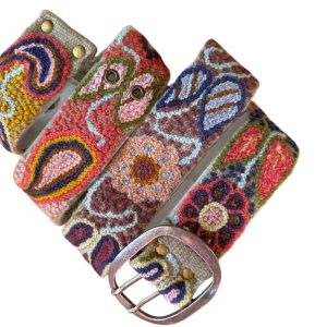 Embroidered  Belt, Peruvian Embroidered Belt, Wool Belt,  Flower Belt, Floral Ethnic Belt, Womens Handmade – Bohemian Mosaic Tan Base