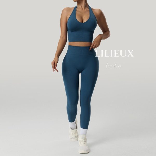 LILIEUX -Seamless Sports Bra and Leggings Set-High Waisted, Workout yoga Outfit Activewear Sportswear for Women Gift for her