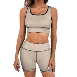 Women’s Workout Yoga Set, 2-Piece Activewear Set, Breathable Yoga Outfit, Fitness Tank Top and Shorts, Comfortable Gym Set