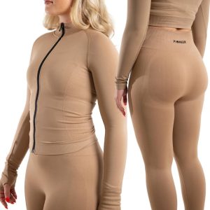 Pioneer Gym Set Bundle Save (High Waisted Gym Leggings and Zip Up BBL Jacket/ Running/ Gym Top)Sustainable Materials Made for Women