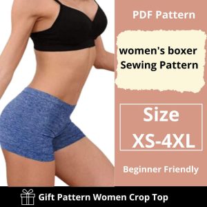 sewing pattern for women’s boxer shorts |Sizes XS to 4X  | Instant Download | Easy Digital PDF