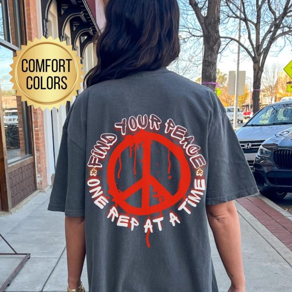 Find Your Peace Gym Shirt, Comfort Colors, Pump Cover, Trendy Fitness Gift for Gym Rat, Oversized Washed Tee, Work Out Gifts, Gym Pumpcover