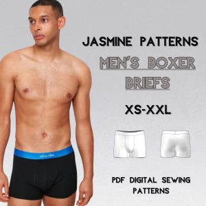 Men’s Boxer Briefs Sewing Pattern | XS-XXL Sizes | Illustrated Easy Instructions | Comfortable Fit Underwear PDF Pattern | A4-A0-Letter