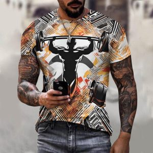 Men’s Bodybuilding T-Shirt All Over Print, Gym Shirt gift for Him, Athletic Fit Workout Shirt for him, Fitness Tee, Guy Tribe Form Fit Shirt