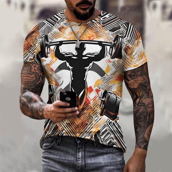 Men’s Bodybuilding T-Shirt All Over Print, Gym Shirt gift for Him, Athletic Fit Workout Shirt for him, Fitness Tee, Guy Tribe Form Fit Shirt