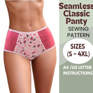 High Waist Panty Sewing Pattern | Gentle Control Panty PDF | DIY Lingerie Pattern | Full Coverage Underwear | Beginner Friendly | S to 4XL