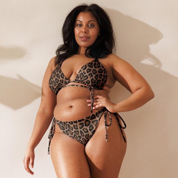 Cheetah Print String Bikini – Made with Recycled Polyester – Up to 6XL