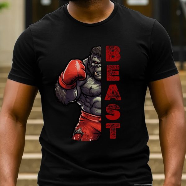 Boxing Gorilla Beast Tee, Unisex Jersey Short Sleeve Shirt, Fitness Apparel, Gift for Gym Lovers, Sports T-Shirt, Workout Clothing